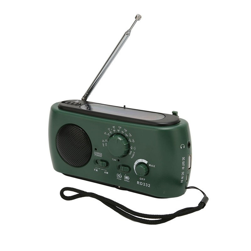 Solar Hand Crank Radio Multifunction Rechargeable Emergency Radio with Flashlight