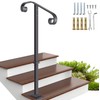 Zwinz Handrail Railing 38.8‘’H, Single Post Handrail Fits 1 or