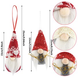 obmwang 8 Pack Christmas Gnomes Ornaments, Swedish Handmade Plush Gnomes Santa Elf Table Ornaments, Hanging Christmas Tree Decorations Home Decor