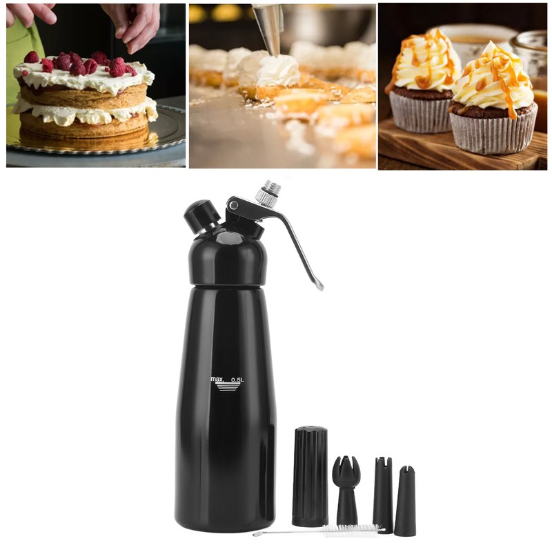 Whipped Cream Dispenser Aluminum Stainless Steel Plastic 500ml Cream Whipper