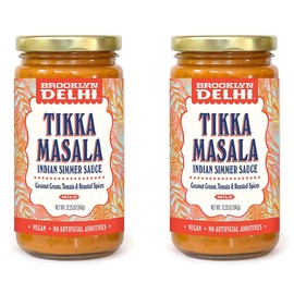 Brooklyn Delhi Tikka Masala - Indian Simmer Sauce - Tangy Tomatoes, Luscious Coconut Cream & Roasted Spices, 12 Ounces, Mild, Vegan, No Artificial Additives | Pack of 2