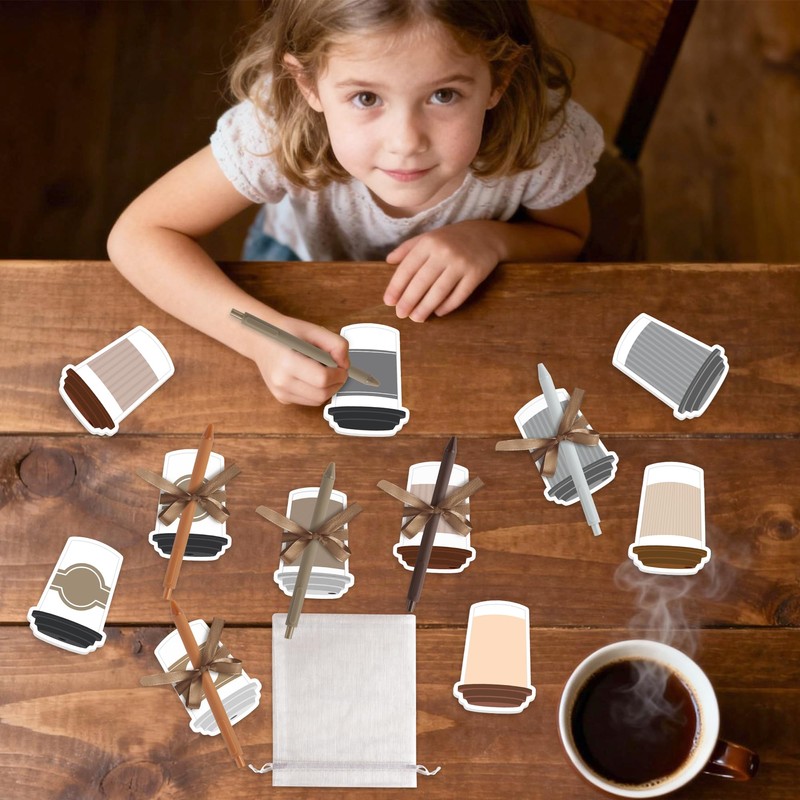 Xqumoi Coffee Cup Sticky Notes with Pen Gift Set -