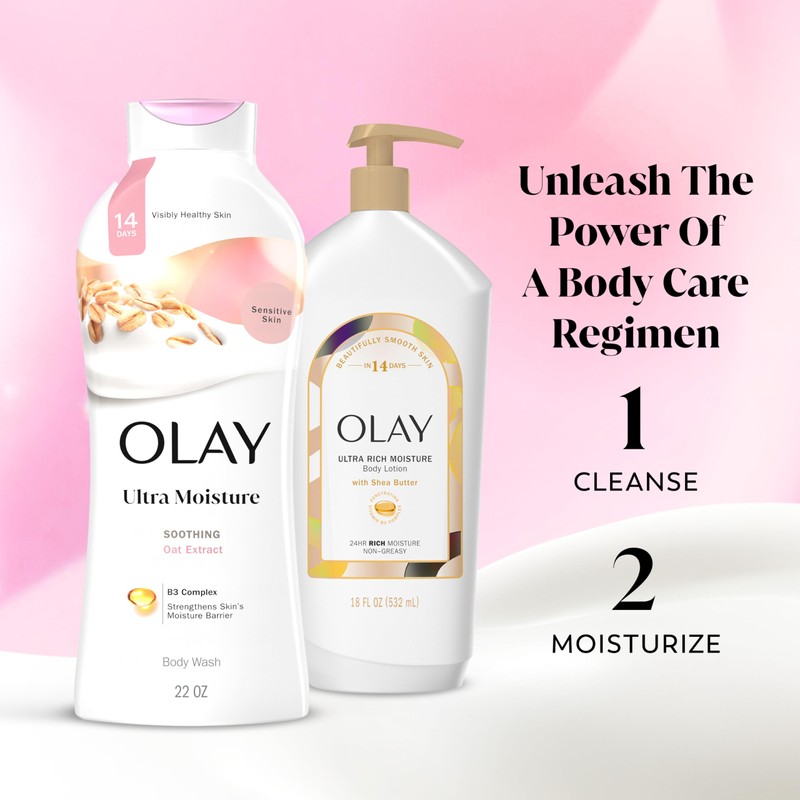Olay Body Wash for Women, Ultra Moisture, For Sensitive Skin,
