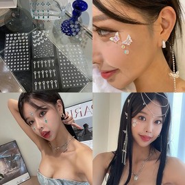 Yuyuzone [Yuyuzone] Multi Face Art Sticker Jewelry Beauty Parts Pearl Cubic - Multiface Art Sticker_Emerald / [유유존]멀티페이스아트스티커 쥬얼리 뷰티 파츠 펄 큐빅 - 멀티페이스아트스티커_에메랄드