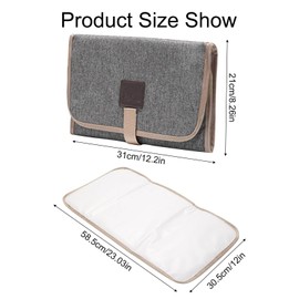 Portable Foldable Changing Mat, Waterproof Travel Changing Mat for Newborns and Infants (Light Grey)