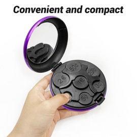 Coin Organizer, Portable Coin Organizer for Car with Mirror, Coin Case Holder for Storage, Pocket Coin Changer Dispenser, Compact Coin Holders(Purple)