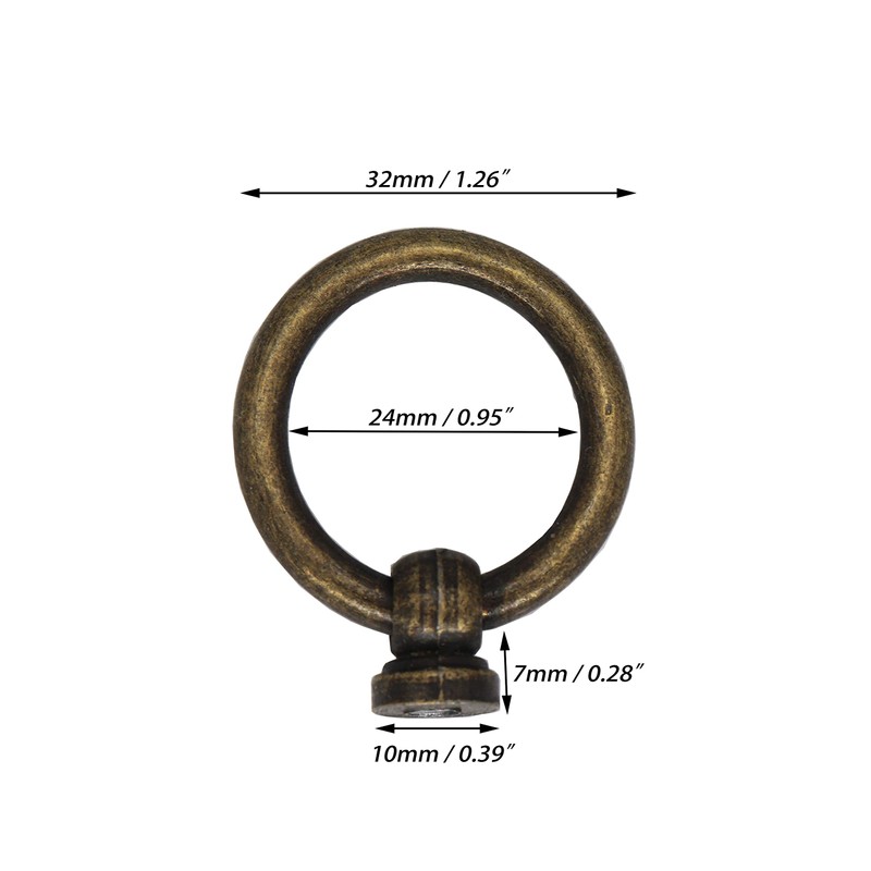 binifiMux 8pcs Vintage Drop Ring Knobs Pulls for Dresser Drawer,