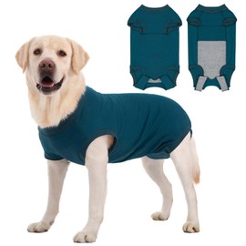Axcimond Dog Body After Surgery Leak Protection Surgical Body Dog Castration Female Male Medical Pet Shirt Dog Onesie Wound Protection Suits for Dogs with Fastening Alternatives to Cone and Collar Blue L