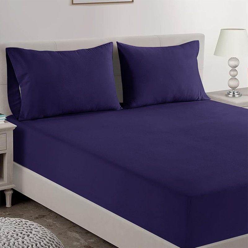 AL NOOR HOME Premium Navy Blue 4 Pack Pillowcases -