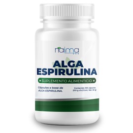 NAIMA Alga Espirulina Orgánica, 100 Cápsulas  Superfood 100 Puro y Natural  Superalimento para Energía, Vitalidad y Bienestar  Ideal para Veganos y...