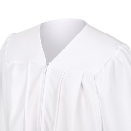 Erligo Unisex Matte Choir Robes for Church Adults, Graduation Gown Only for High School and Bachelor (63, White)