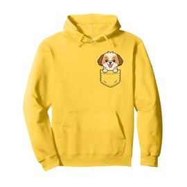 Cute Shih Tzu Puppy Pocket Pal Funny Shih Tzu Small Dog Pullover Hoodie