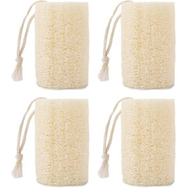 Esponja de lufa orgánica 4 unidades exfoliante natural exfoliante corporal para baño esponja orgánica para ducha.