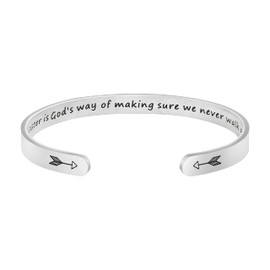 JoycuFF Sister Bracelets for Women Inspirational Bangle Cuff for Women Cousins Sisters Birthday Christmas Gifts for Her with Hidden Message A Sister Is God's Way of Making Sure We Never Walk Alone