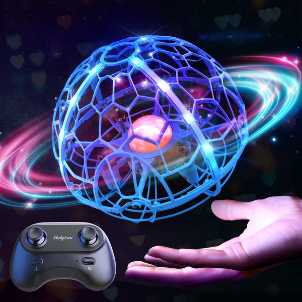 Flying Ball, DEERC Flying Ball, UFO Toy, Mini Drone, LED Light, Spherical Flying Gyro, Automatic Avoidance Obstacles, Gesture Control, Indoor Use, Christmas Gift, For Kids, Beginners, Boys, Elementary School Students, Birthday Gift, HT06