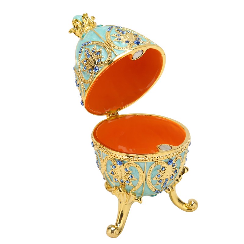 Egg Trinket Box Enamelled Jewelry Box Zinc Alloy Exquisite Jewelry