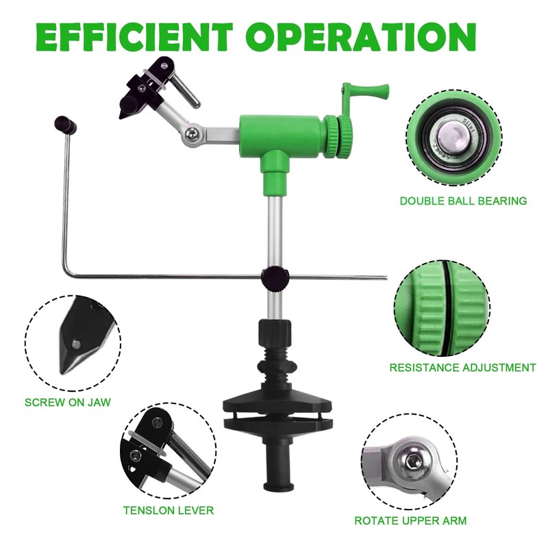 Riverruns N6201 II Generation Rotary Fly Tying Vise 360 Degree
