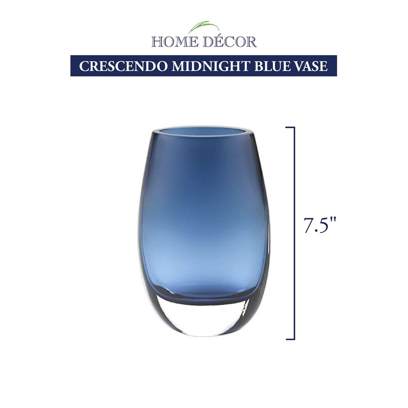 Badash - Crescendo European Mouth Blown Crystal Midnight Blue 7.5"