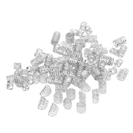 200 Anillos para el Pelo de Rastas, Patrones Exquisitos Ahuecados, Bobinas de Joyería para Trenzado de Cabello, Accesorios para Rastas para Mujeres, Dijes para el Cabello, (Color