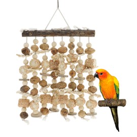 RENEWREVITAL Bird Parrot Toy, Wooden Chewing Tearing Toy, Bird Toys, Bird Cage Accessories, Parrot Cage Bite Toy for Large Medium Birds Macaws
