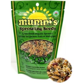 Organic Ancient Eastern Blend (Mélange Ancient de L'Orient), Mumm's Sprouting Seeds, Large Size - 250 Grams, Non-GMO - Produced in Canada - Blend of Fenugreek, Lentils, Kamut & Adzuki (Mélange de Fenugrec, Lentilles, Kamut et Adzuki) - High Germination R