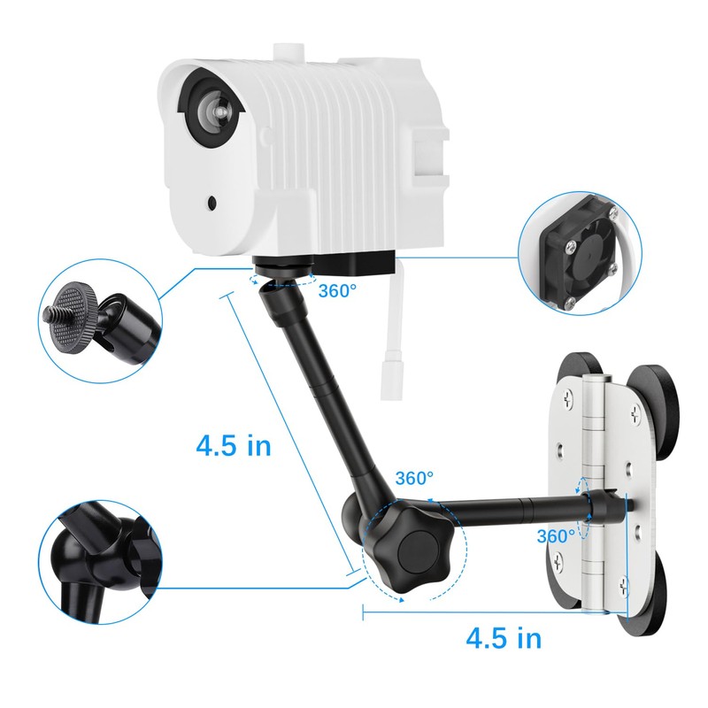 3-in-1 Magnetic Fence Mount with Shade for Mevo Start, Weatherproof