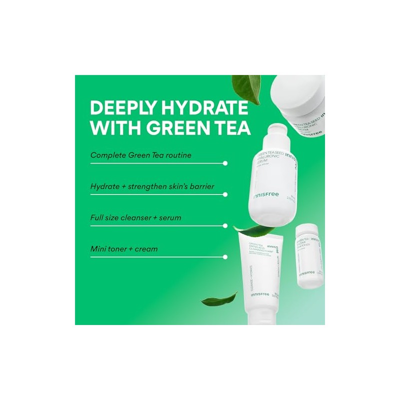 innisfree Hydration Heroes Green Tea Skincare Routine Set: Hydrate &