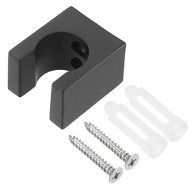 sourcing map Shower Head Holder, Zinc Alloy Handheld Bidet Sprayer Holder Shower Wand Holder Toilet Sprayer Base Support Showerhead Clips with Screws for Faucet Bathtub (Square, Black)