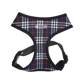 Bunty Harris Medium Dog Harness - Easily Adjustable Dog Harness, No Pull, for Puppy, Small/Medium Dogs - Clip Buckle, Soft, Breathable, Anti Pull, Washable - Tartan Navy Blue
