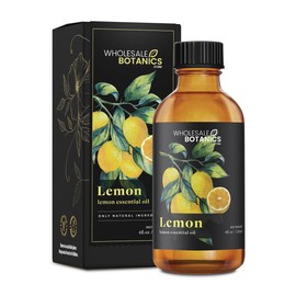 Lemon Essential Oil by Wholesale Botanics | Premium Grade 100% Undiluted Essential Oil | for Aromatherapy, Soaps, Lotions, & Candles | Vegan & Cruelty Free (4 Fl Oz)
