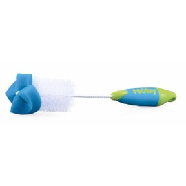 Nuby, Baby Bottle and Nipple Brush with Sponge Tip and Hook Base, Colors May Vary