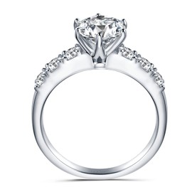 Atylyk 2 Carat Moissanite Engagement Ring Wedding Promise Gold-plating Sterling Silver Rings for Women