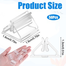 DOPENSPI 50PCS Card Stands, Table Sign Holder Stand Clear Display Stands Menu Holders Picture Stand CardStands for Table for Wedding Photos Memos Pictures Display
