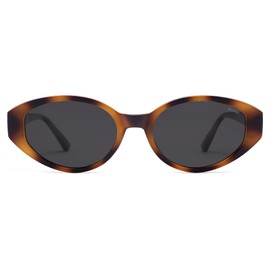 SOJOS Retro Oval Polarized Sunglasses for Women Chic Cat Eye Trendy Vintage Shades UV400 Protection,Brown/Grey