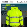 Sicalobo Men's High Visibility Safety Hoodie,ANSI Class 3 Reflective Work