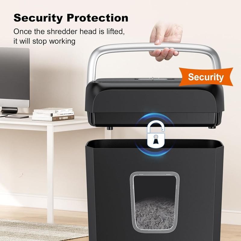 Bonsaii Paper Shredder for Home Use,6-Sheet Crosscut Paper and Credit