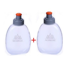 AONIJIE 2PCS Foldable TPU Hydration Water Bottle Soft Flask for Running Camping Hiking Bicycle (170ML-2PCS-PP5)