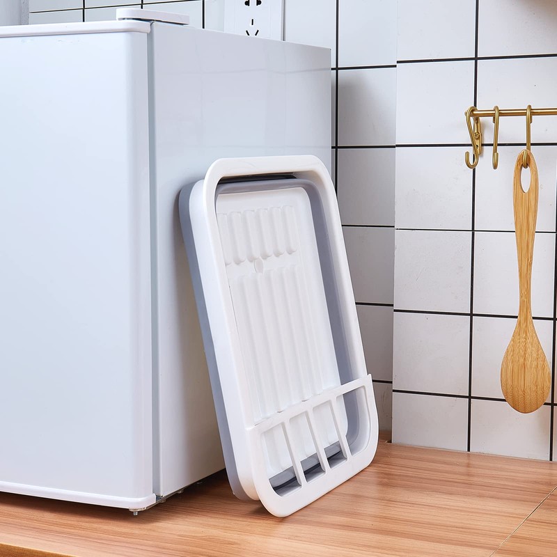 Goderewild Collapsible Dish Rack with Drainboard for Drying Dishes -