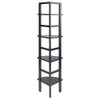 Pemberly Row Corner Transitional Solid Wood Baker's Rack in Coffee