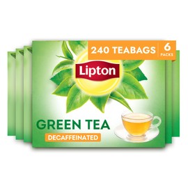 Lipton Decaf Green Tea Bags, Unsweetened Iced or Hot Tea Bags, 240 Total Tea Bags (40ct - Pack of 6)