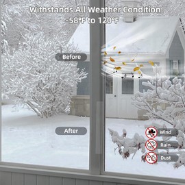 Trisiki Transparent Window Weather Sealing Tape, All Weather Window Sealer for Winter, No Residue Weather Stripping Insulation Tape for Windows, Surface-Safe, Airtight Weather Stripping(2" W x 99Ft)