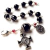 elegantmedical HANDMADE SILVETR Wire Wrap Black Agate Prayer Beads Bracelet