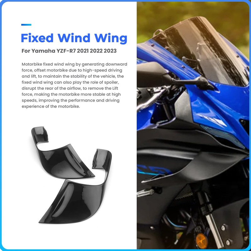 Side Wing Spoiler - for Yamaha YZF-R7 2021-2023, Racing Motorcycle