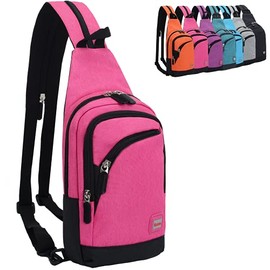 Peicees Small Sling Bag Backpack for Women Mens Crossbody Bag Backpack Hiking Shoulder Chest Daypack with Zipper Strap