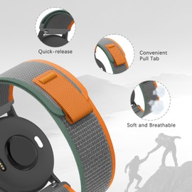 Wizvv Trail Loop Bracelet Compatible with Garmin Vivoactive 5/Forerunner 55, 20 mm Nylon Sport Soft Adjustable Replacement Bands Wristbands for Forerunner 165/Venu Sq/Venu Sq 2/2 Plus