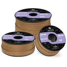 Abma Cord Paracord 2 mm 30 m Nylon Cord 3 Core Rope Type I Cord for Crafts, Camping, Outdoor - Max. 90 kg (200 lbs) - Brown