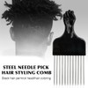 Fiacvrs African Black Fist Comb Metal Hair Comb Afro Comb