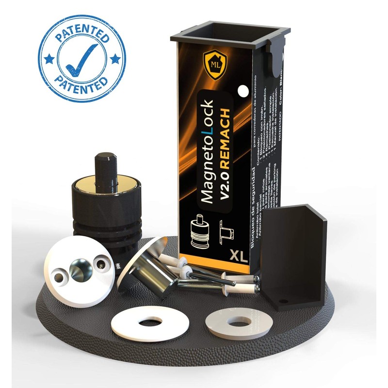 Magnetolock V2.0REMACH.Safety Lock for Windows and Sliding Doors, Locking with