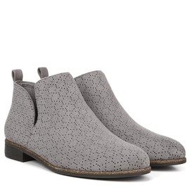 Dr. Scholl's Shoes Women's Rate Ankle Boot, Dark Shadow Grey Perforated Microfiber Suede, 9.5 M US