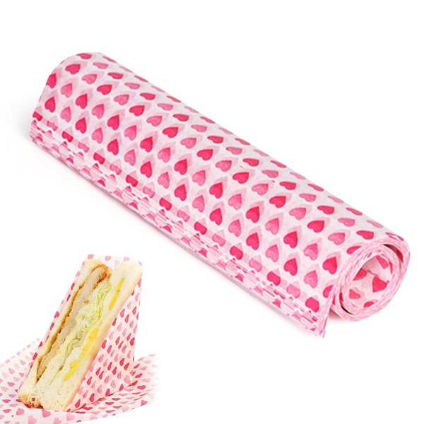 Heart Tissue Paper, 50 PCS Heart Greaseproof Wax Paper Sheets,